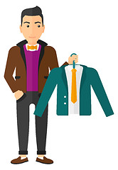 Image showing Man holding jacket.