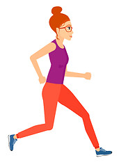 Image showing Sportive woman jogging.