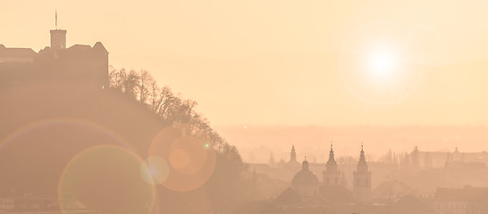 Image showing Panorama of Ljubljana, Slovenia, Europe.