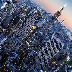 Image showing New York City Manhattan downtown skyline.