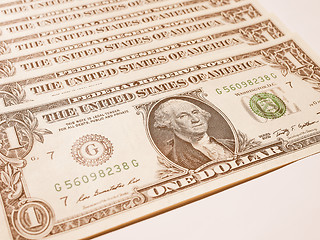 Image showing  Dollar notes 1 Dollar vintage