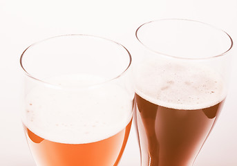 Image showing  Two glasses of German beer vintage