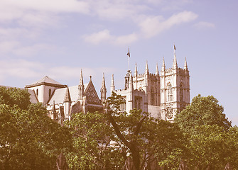 Image showing Retro looking Westminster Abbey in London