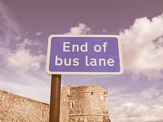 Image showing  End of bus lane vintage