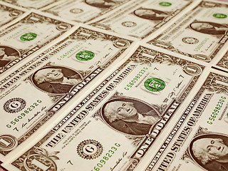 Image showing Retro look Dollar notes 1 Dollar