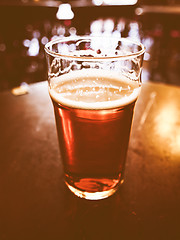 Image showing Retro looking Pint of beer