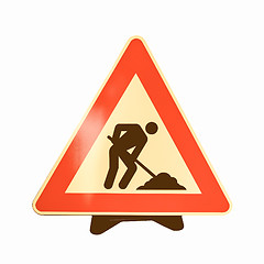 Image showing  Road work sign vintage