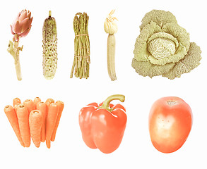 Image showing Retro looking Vegetables isolated