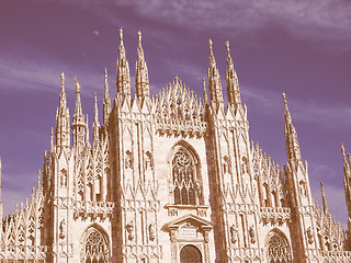 Image showing Retro looking Milan Cathedral