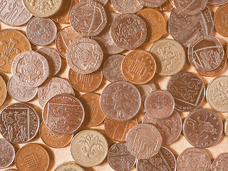 Image showing  Pound coins vintage