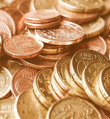 Image showing  Euro coins background vintage