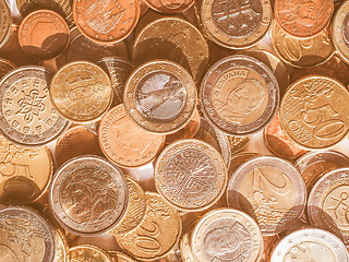 Image showing  Euro coins vintage