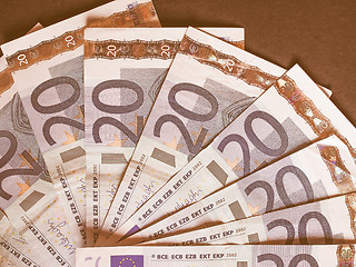 Image showing  Euro bank notes vintage