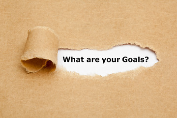Image showing What Are Your Goals Torn Paper