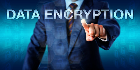 Image showing Manager Pushing DATA ENCRYPTION Onscreen