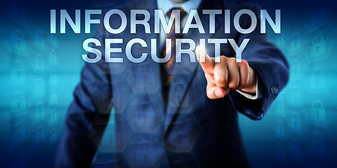 Image showing Consultant Touching INFORMATION SECURITY Onscreen