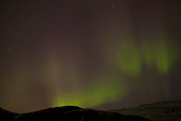 Image showing Different colors of northern lights in Iceland