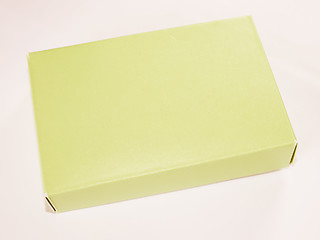 Image showing  Green yellow paper box vintage