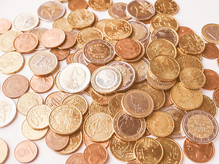 Image showing  Euro coins vintage