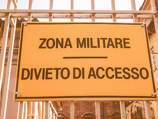 Image showing  Militare zone vintage