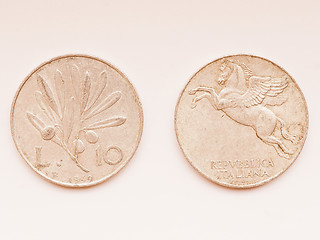 Image showing  Old Italian coins vintage