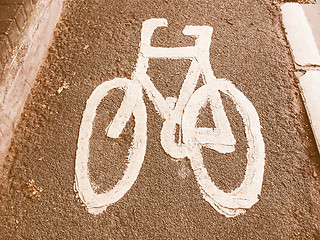 Image showing  Bike lane sign vintage