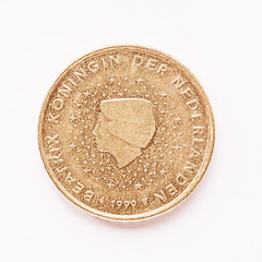 Image showing  Dutch 50 cent coin vintage