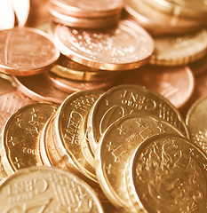 Image showing  Euro coins background vintage