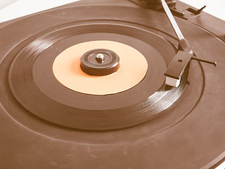 Image showing  Vinyl record on turntable vintage