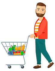 Image showing Customer with trolley.