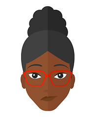 Image showing Envious woman in glasses.