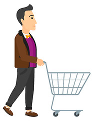 Image showing Customer with trolley.