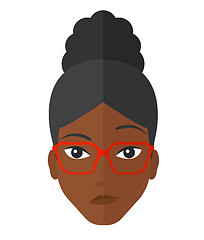 Image showing Envious woman in glasses.