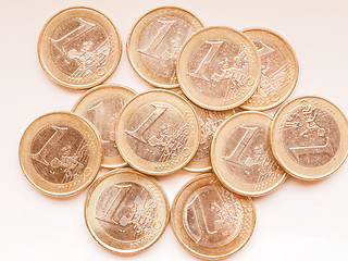 Image showing  Euro coins vintage