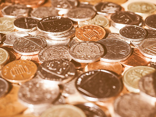 Image showing  Pound coins vintage