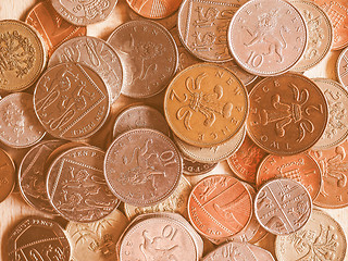 Image showing  Pound coins vintage