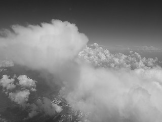 Image showing Black and white Clouds on Alps