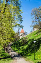 Image showing Park in Tallinn, a beautiful spring day