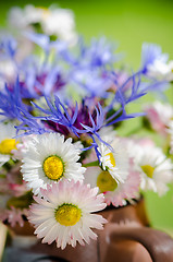 Image showing Bouquet of field flowers, close-up  