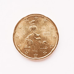 Image showing  Italian 20 cent coin vintage