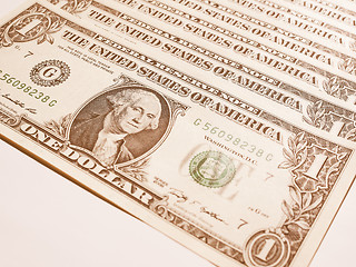 Image showing  Dollar notes 1 Dollar vintage