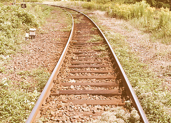 Image showing  Railway railroad tracks vintage