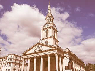 Image showing Retro looking St Martin church in London