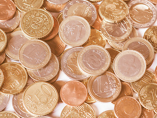 Image showing  Euro coins vintage