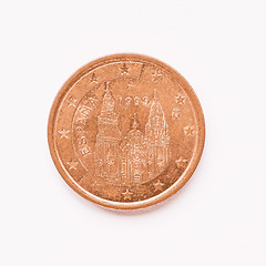 Image showing  Spanish 5 cent coin vintage