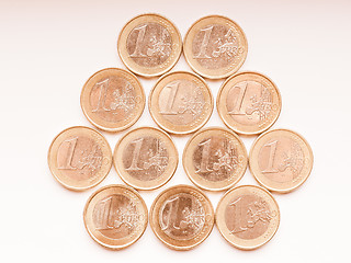 Image showing  Euro coins vintage