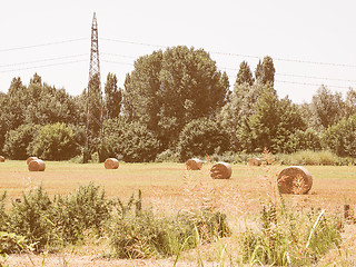 Image showing Retro looking Hay bale