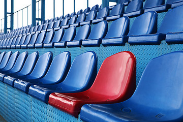 Image showing blue seats at stadium