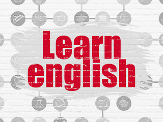 Image showing Studying concept: Learn English on wall background