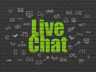 Image showing Web development concept: Live Chat on wall background